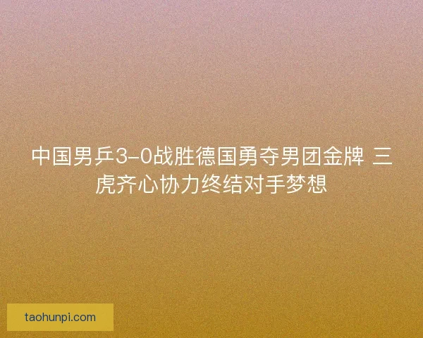 中国男乒3-0战胜德国勇夺男团金牌 三虎齐心协力终结对手梦想 中国男乒3-0战胜德国勇夺男团金牌 三虎齐心协力终结对手梦想