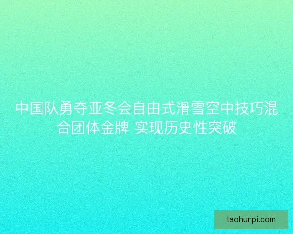 中国队勇夺亚冬会自由式滑雪空中技巧混合团体金牌 实现历史性突破 中国队勇夺亚冬会自由式滑雪空中技巧混合团体金牌 实现历史性突破